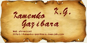 Kamenko Gazibara vizit kartica